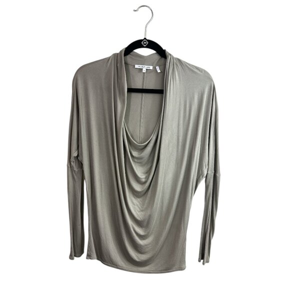 Helmut Lang Draped Cowl Neck Top Long Sleeve Gray Women's Sz M Classic - Picture 1 of 8